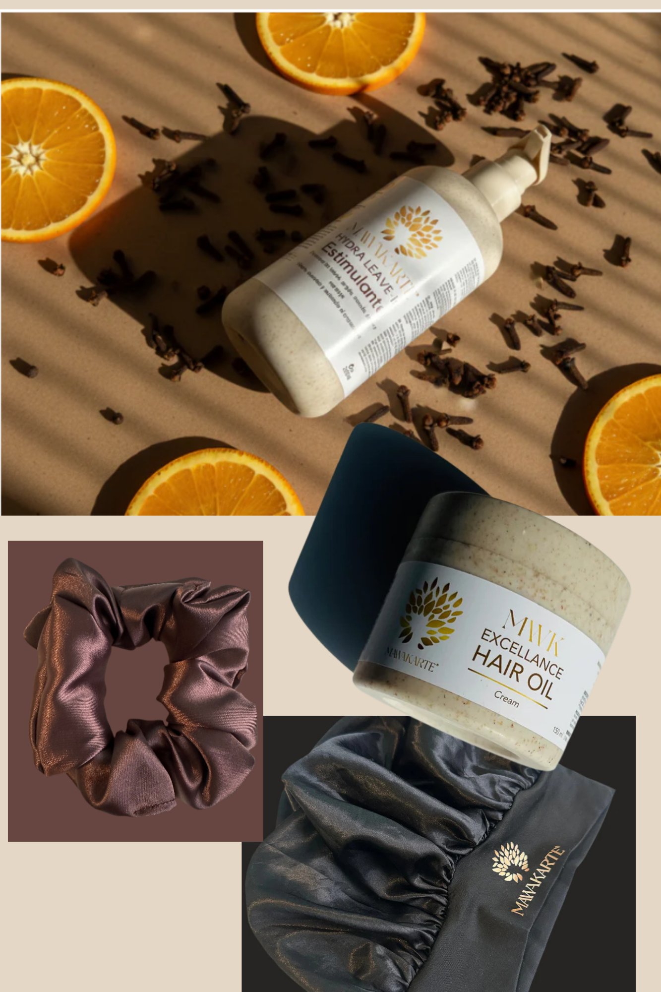 LOC/LCO PACK: Leave-in + MWK EHOC (crema)+1 MWK BONNET+ 1 SCRUNCHIE