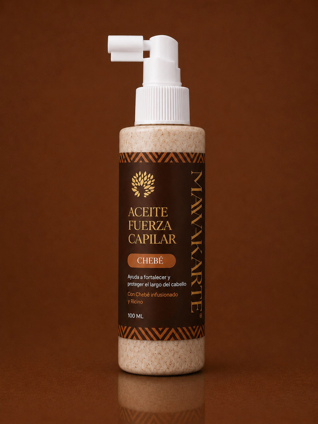 Aceite fortalecedor de Chebé y Ricino para sellar, nutrir y evitar la rotura del cabello débil.