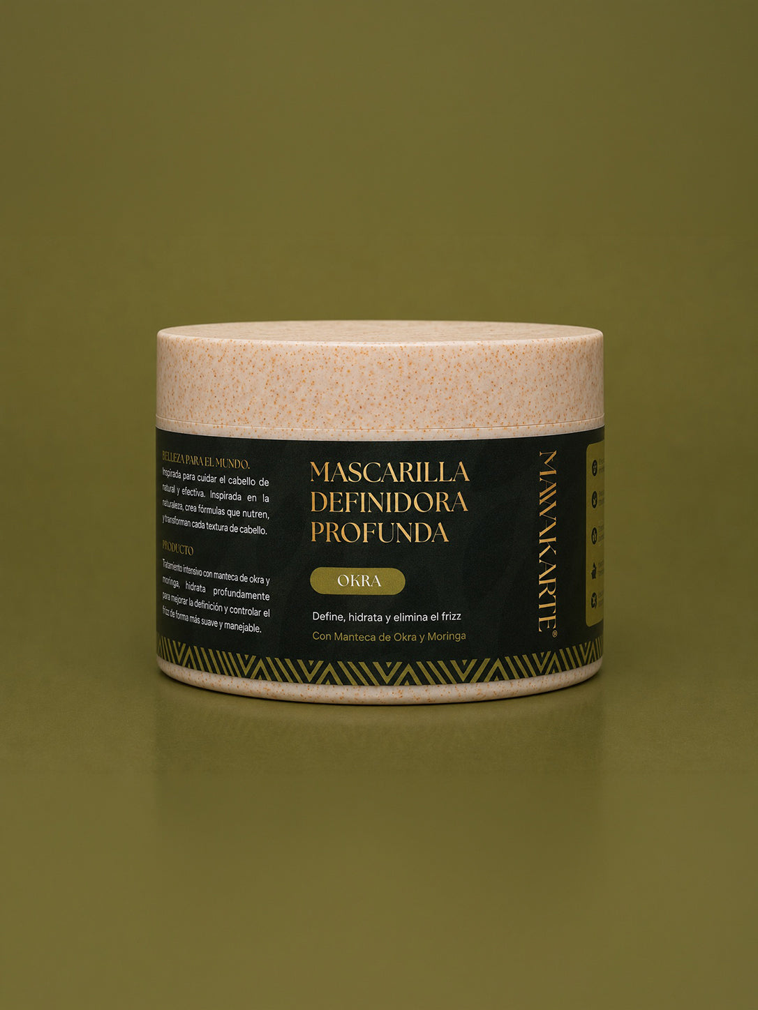 Mascarilla desenredante de Okra para hidratación intensa y control de nudos en cabello afro.